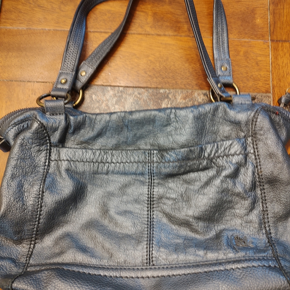 Elegant Gray Leather Tote Bag